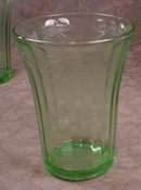 Green FRUIT Tumblers -7- Hazel ATLAS Dep. GLASS