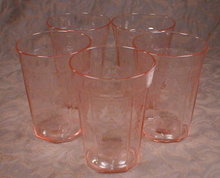 Pink PRINCESS Tumblers -5- Hocking -VINTAGE-