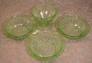 GREEN Cherry BLOSSOM Bowls -4- Berry & Sherbet-
