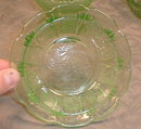 GREEN Cherry BLOSSOM Bowls -4- Berry & Sherbet-