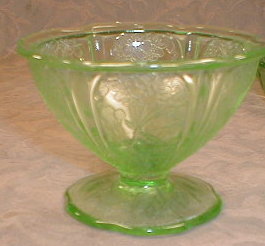 GREEN Cherry BLOSSOM Bowls -4- Berry & Sherbet-