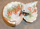 BiRD Pin DISH Hand Painted TRUMPET Vine UNIQUE