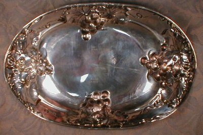 BIRKS Sterling BREAD Tray GRAPE Pattern ANTIQUE