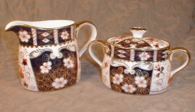 IMARI Royal CROWN Derby Creamer & Sugar -SET-