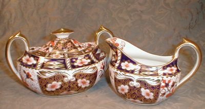 IMARI Royal CROWN Derby LARGE Creamer & Sugar -