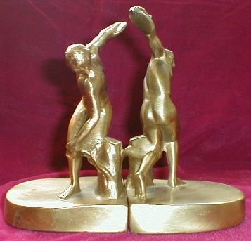 Discus THROWER BookENDS - VINTAGE -