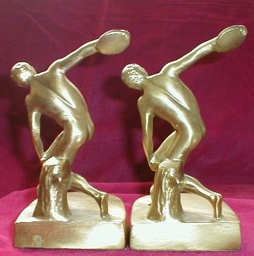 Discus THROWER BookENDS - VINTAGE -