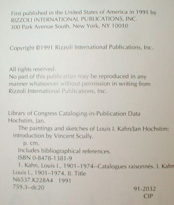 Louis KAHN Paintings SKETCHES Catalogue RIZZOLI