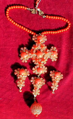 STANLEY Hagler N.Y.C. Necklace EARRING Set - HUGE -