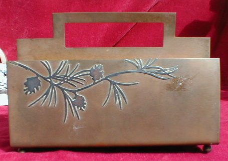 HEINTZ InkWELL Letter RACK -Sterling on Bronze-