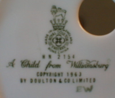 ROYAL Doulton WILLIAMSBURG Child # HN2154 -