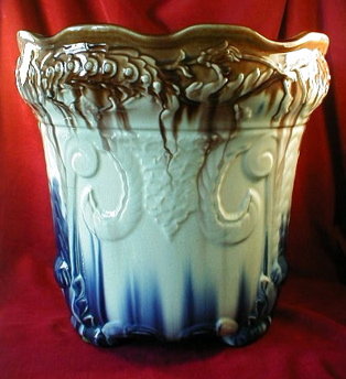 Antique MAJOLICA Jadiniere - LARGE Planter -