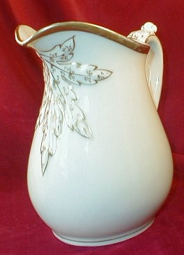 Haviland LIMOGES Pitcher WHITE & GOLD -19th C -