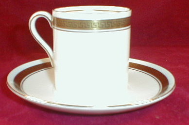 SHELLEY Athens DEMiTasse Cup SAUCER White+Gold-