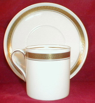 SHELLEY Athens DEMiTasse Cup SAUCER White+Gold-