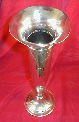 STERLING Silver VASE Hand Chased - RM Wood -
