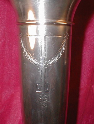 STERLING Silver VASE Hand Chased - RM Wood -
