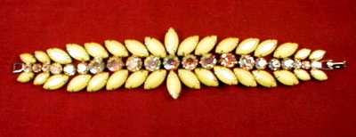 WEISS Yellow RHINEstone BRACELET - VINTAGE -