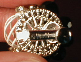 VENDOME Earrings BLACK & Rhinestones -VINTAGE-
