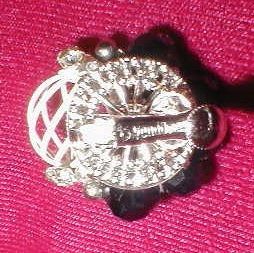 VENDOME Earrings BLACK & Rhinestones -VINTAGE-