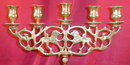 BRASS Candelabra SABBATH Menorah 5 Lites LIONS