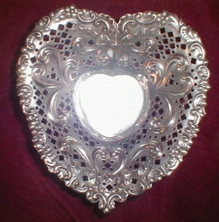 GORHAM Sterling HEART Shape DISH - Antique -