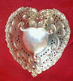 GORHAM Sterling HEART Shape DISH - Antique -