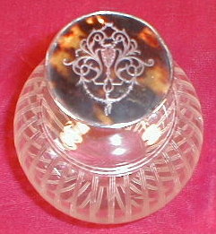 DECO Crystal PERFUME Bottle SILVER Top - ANTIQUE -