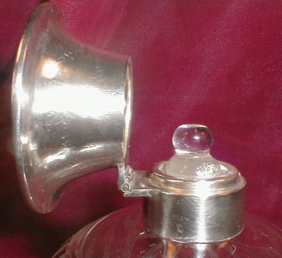 DECO Crystal PERFUME Bottle SILVER Top - ANTIQUE -