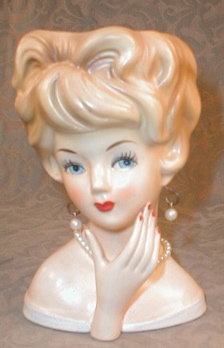 LEFTON Head VASE Hand + Necklace + Earrings -