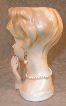 LEFTON Head VASE Hand + Necklace + Earrings -