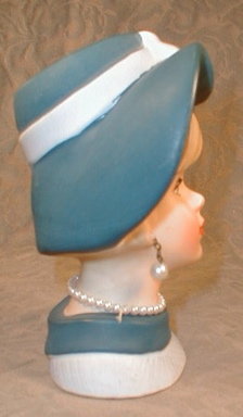 TEEN Head VASE NapcoWARE C7494 Hat EARRINGS -