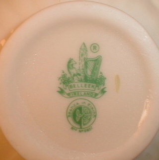 Belleek LOTUS Vase - 3rd GREEN Mark -