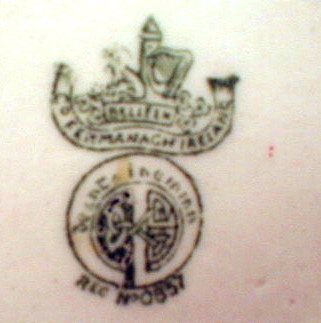 BELLEEK Marmalade JAM Pot SHAMROCKS - 1st Green Mark -