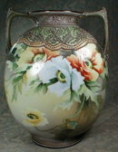 NIPPON Moriage VASE HP Poppies ANTIQUE-