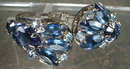 BLUE RhineSTONE Bracelet HINGED Cuff VINTAGE -