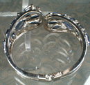 BLUE RhineSTONE Bracelet HINGED Cuff VINTAGE -