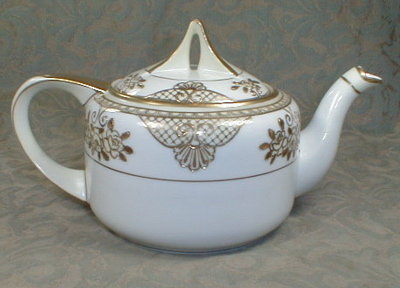 NORITAKE Tea Set POT Cream SUGAR -White & Gold-