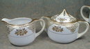 NORITAKE Tea Set POT Cream SUGAR -White & Gold-