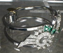 DECO Rhinestone BRACELET Hinged CUFF -VINTAGE -