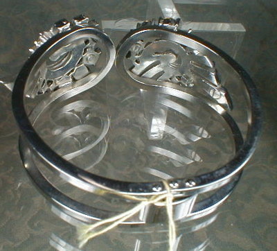 DECO Rhinestone BRACELET Hinged CUFF -VINTAGE -