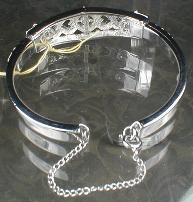 DECO Rhinestone BANGLE Cuff BRACELET -Vintage-