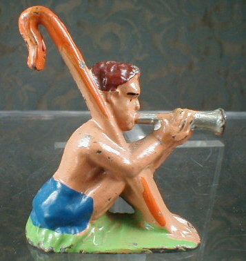 LEAD Shepherd FIGURINE Hand Painted -VINTAGE -