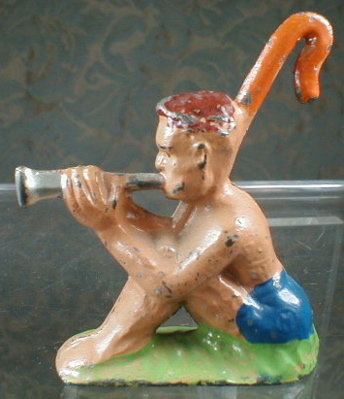 LEAD Shepherd FIGURINE Hand Painted -VINTAGE -