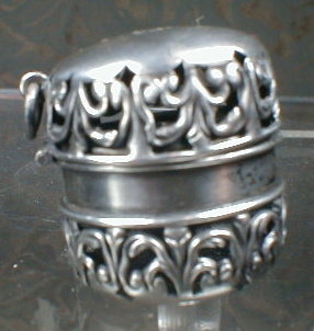 STERLING Chatelaine THIMBLE Case ~ Antique ~