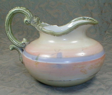 NIPPON Pitcher HAND Painted - Dutch Moriage -
