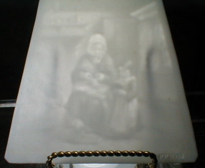 PPM Lithophane PANEL Peasant Cottage -ANTIQUE-