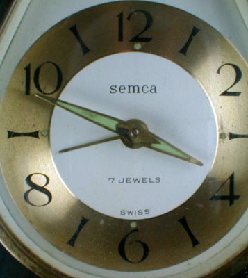 SEMCA Teardrop Alarm Clock Swiss - 7 Jewels -