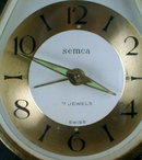 SEMCA Teardrop Alarm Clock Swiss - 7 Jewels -