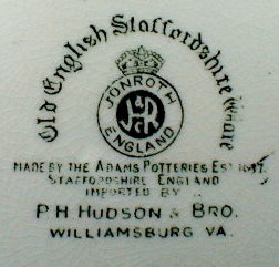 WILLIAMSBURG Souvenir PLATE - Adams/ Jonroth -